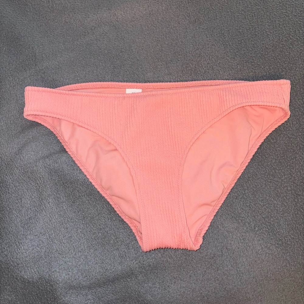 Pink Ribbed Bikini Bottoms